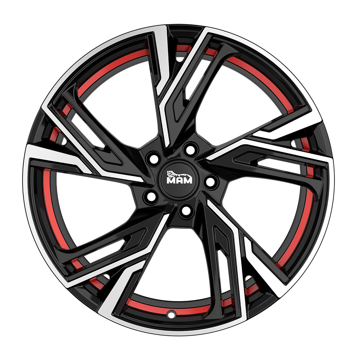 MAM WHEELS MAM RS5 black front polished red inside 6.5Jx16 4x108 ET37