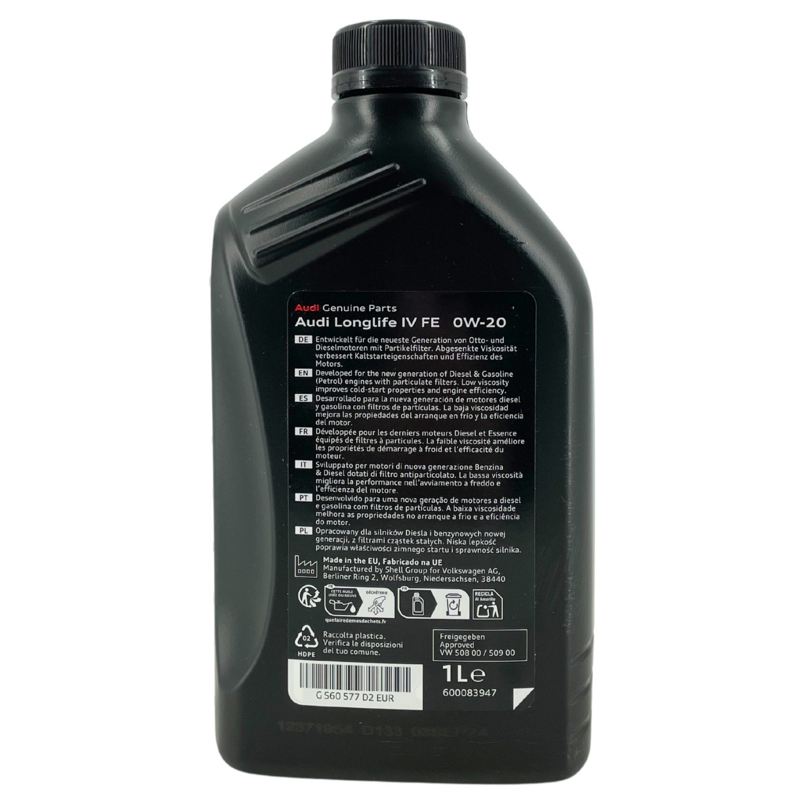 Original Audi 0W-20 LongLife IV FE 508.00 / 509.00 3x1 Liter