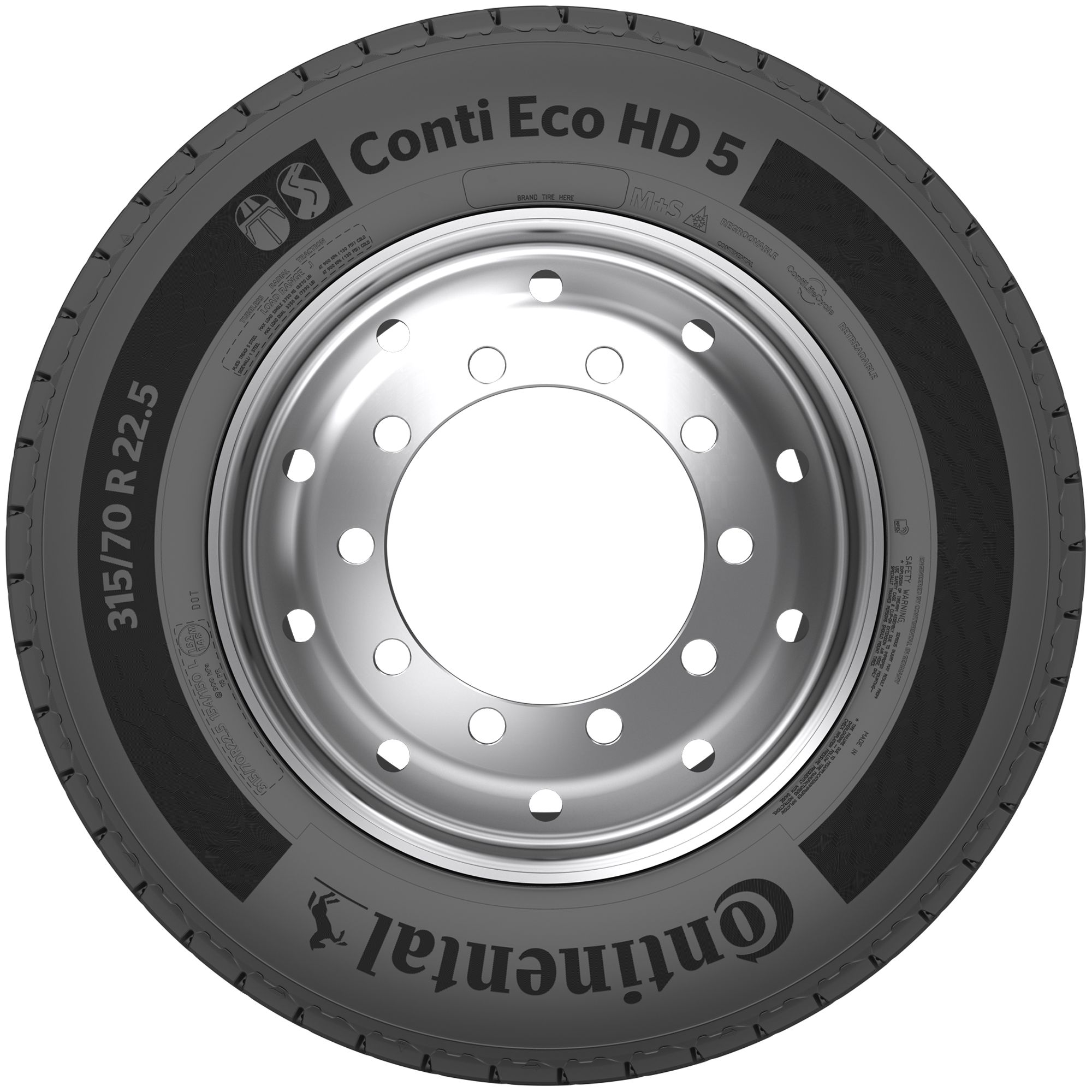 CONTINENTAL 315/60 R 22.5 TL  152/148L CONTI ECO HD5 20PR M+S 3PMSF RFID LRL