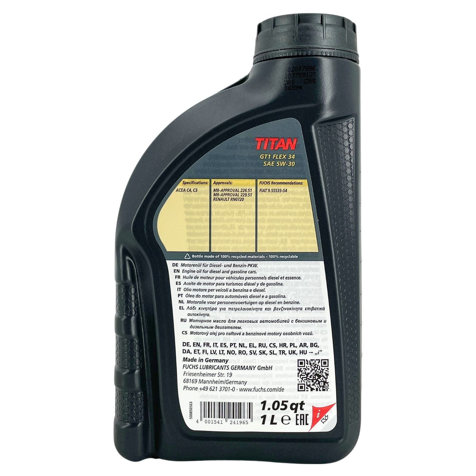 Fuchs Titan GT1 Flex 34 5W-30 1 Liter