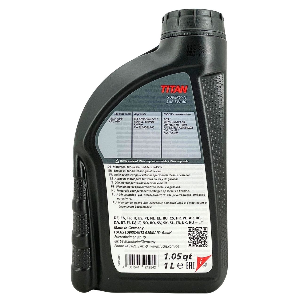Fuchs Titan Supersyn 5W-40 1 Liter