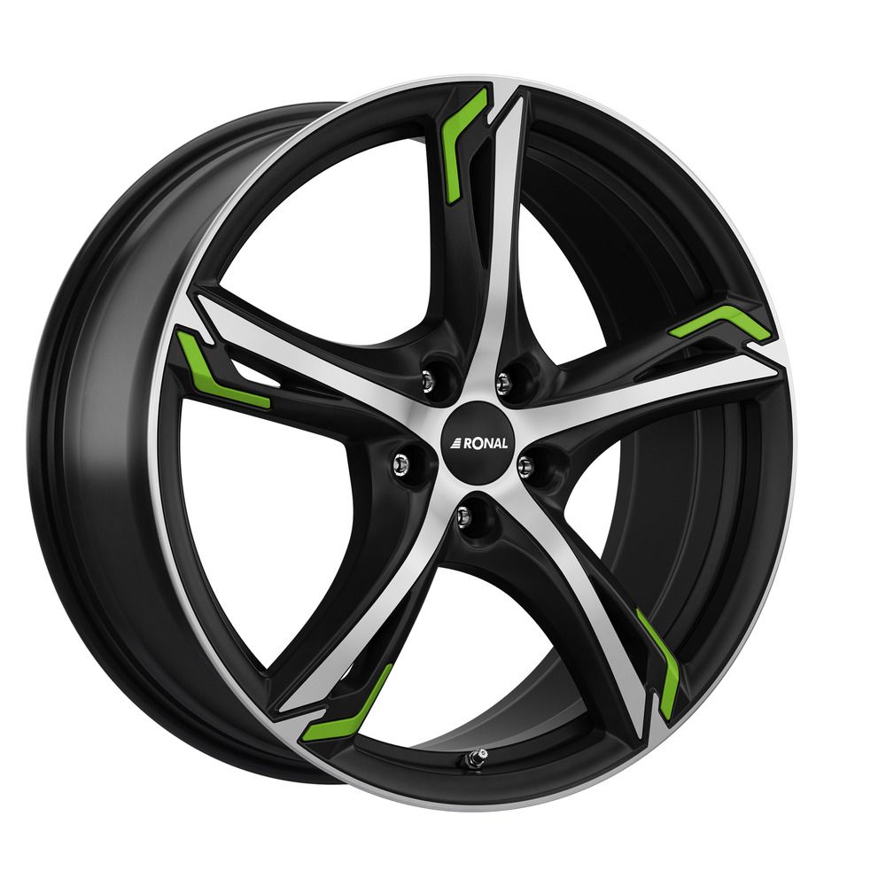 RONAL RONAL R62 GREEN jetblack-matt-frontkopiert 8.0Jx19 5x112 ET35