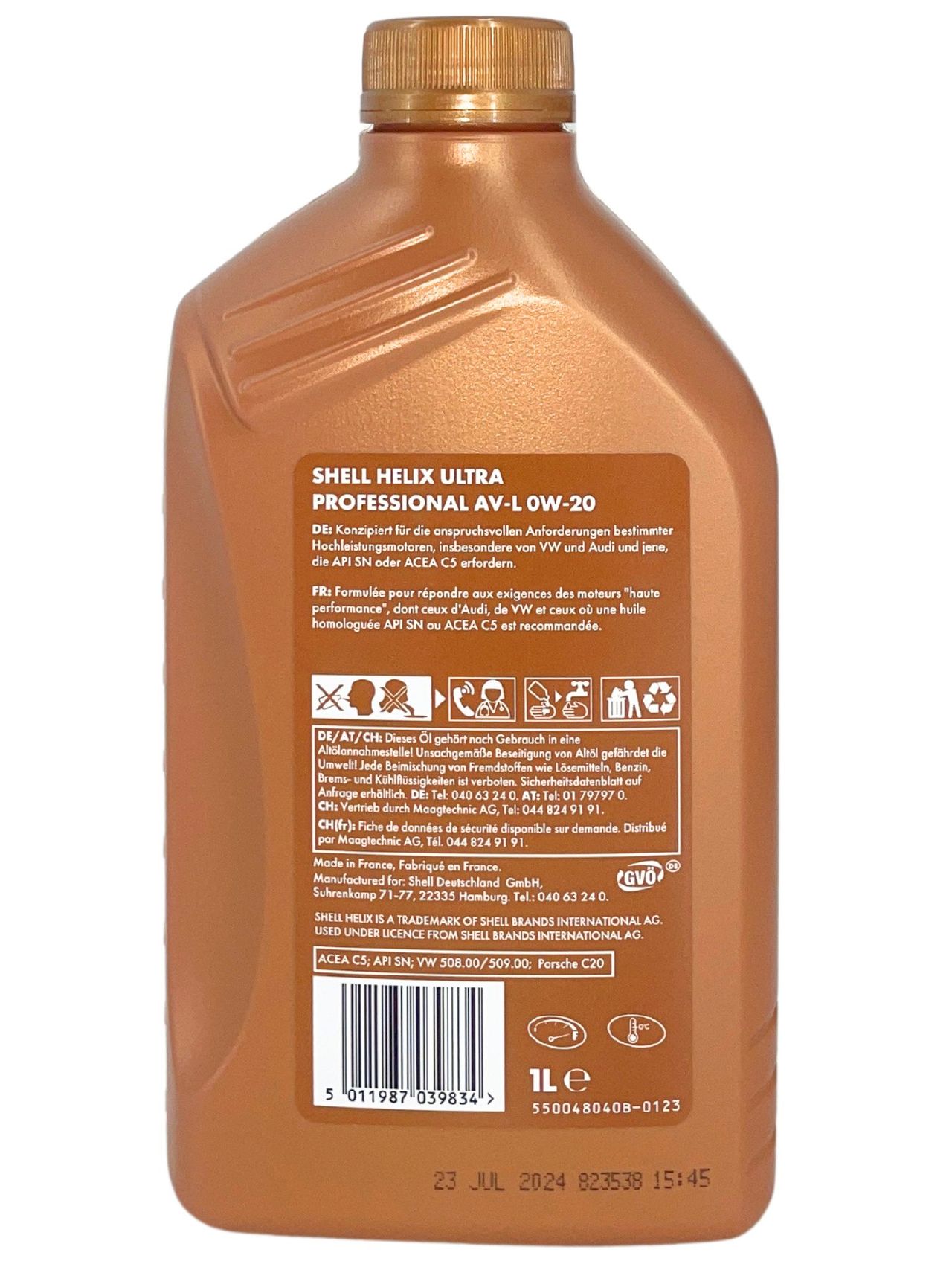 Shell Helix Ultra Professional AV-L 0W-20 1 Liter