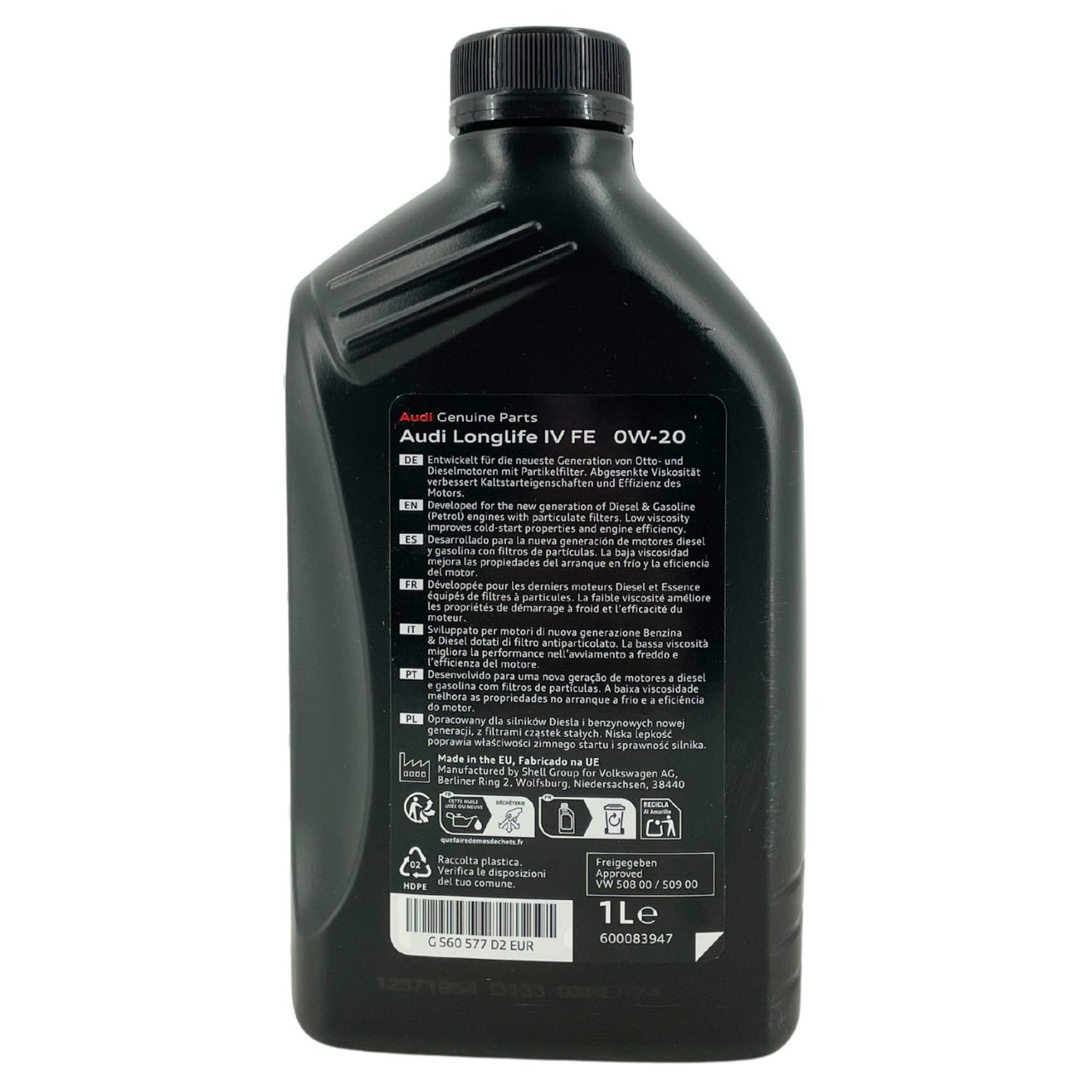 Original Audi 0W-20 LongLife IV FE 508.00 / 509.00 7x1 Liter