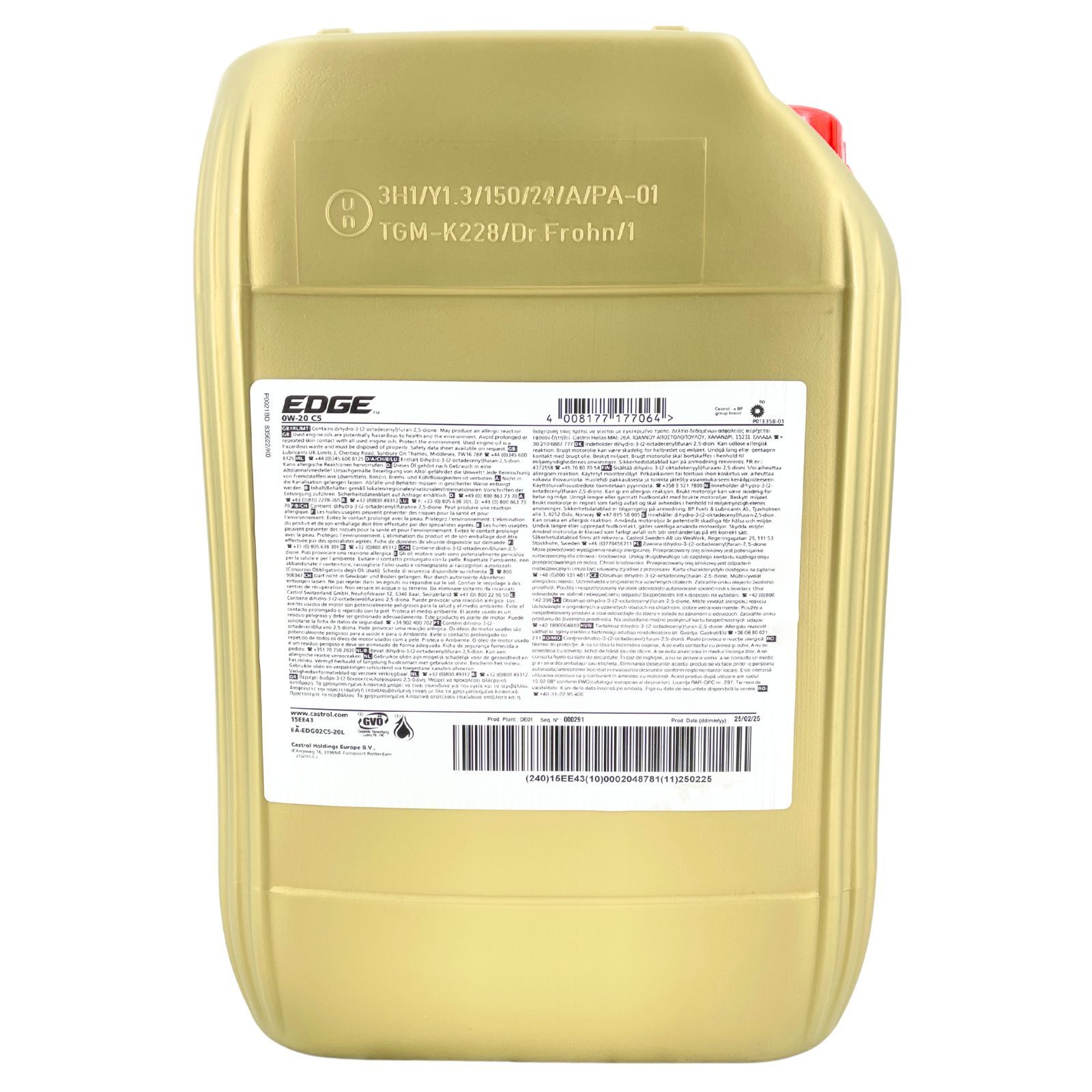 Castrol Edge 0W-20 C5 20 Liter