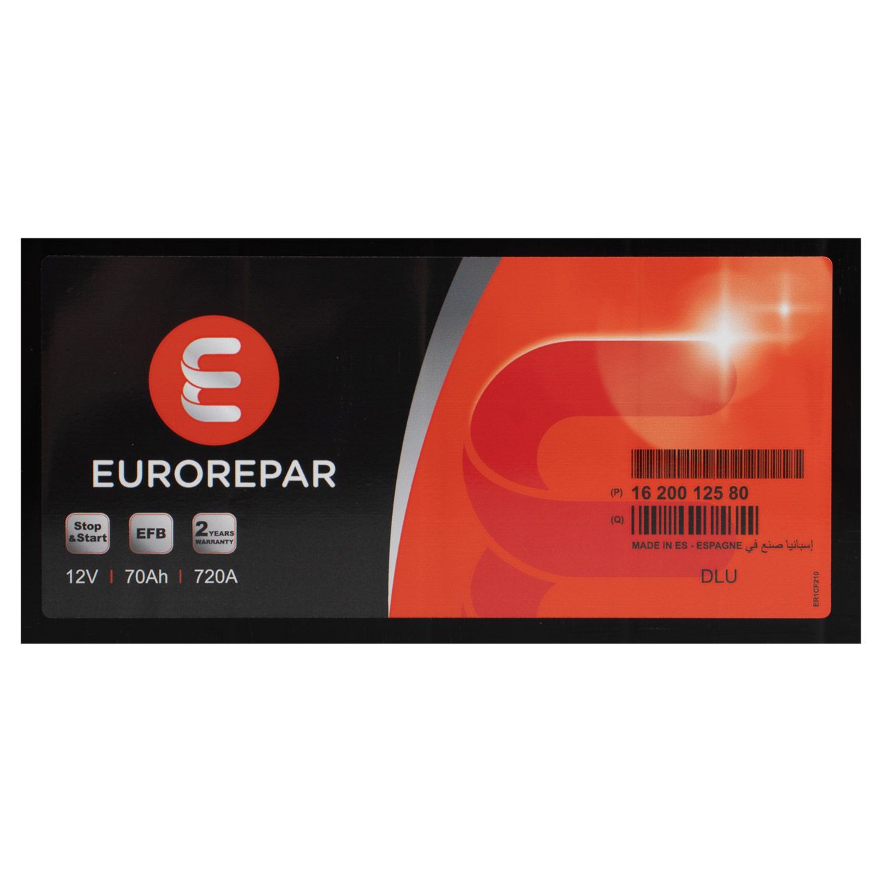EUROREPAR EFB Batterie Autobatterie Starterbatterie 12V 70Ah 720A/EN 1620012580