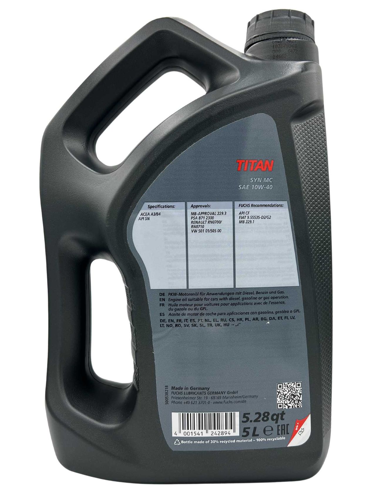 Fuchs Titan Syn MC 10W-40 4x5 Liter