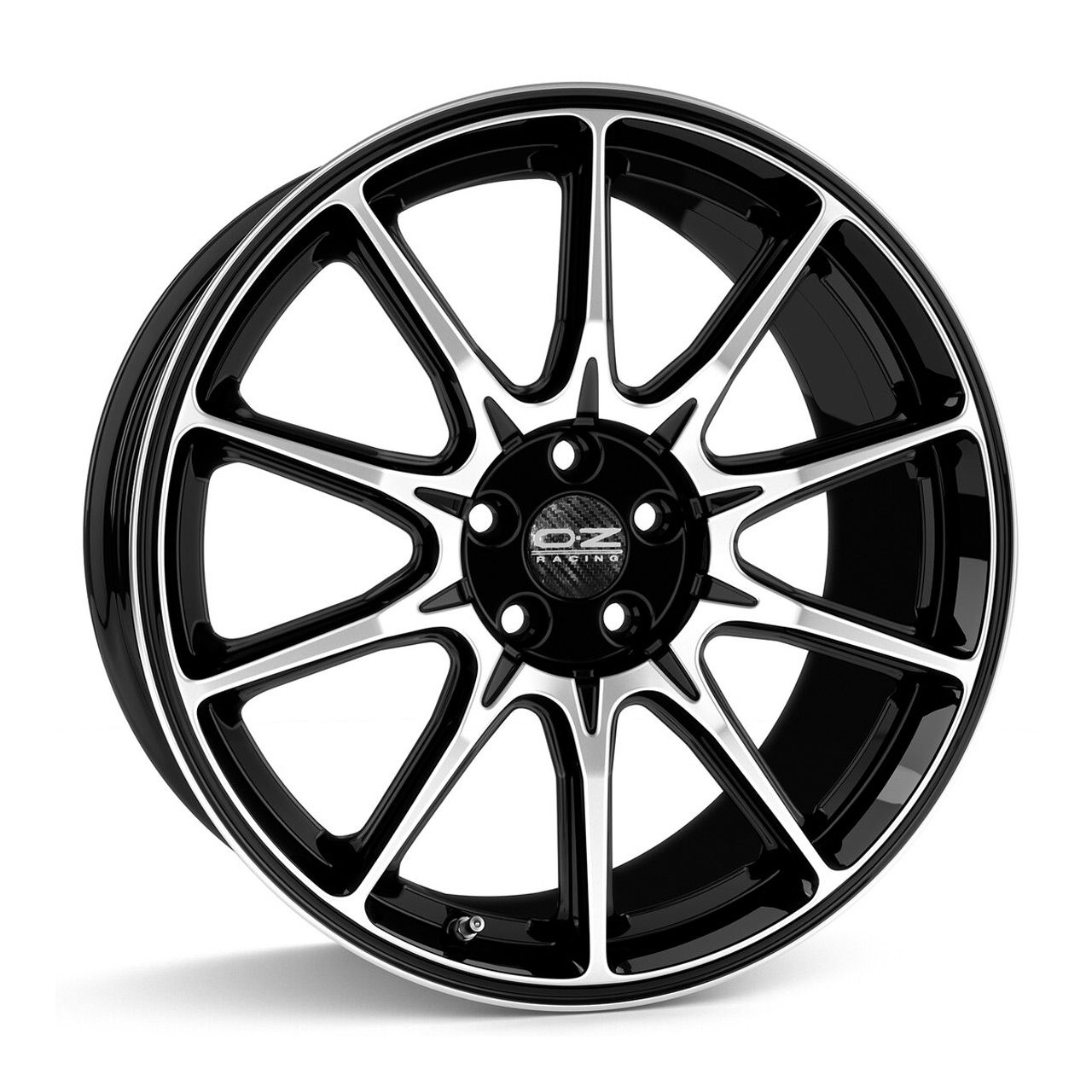 OZ HYPER XT HLT DEEP CONCAVE gloss black diamond cut 10.5Jx22 5x112 ET25
