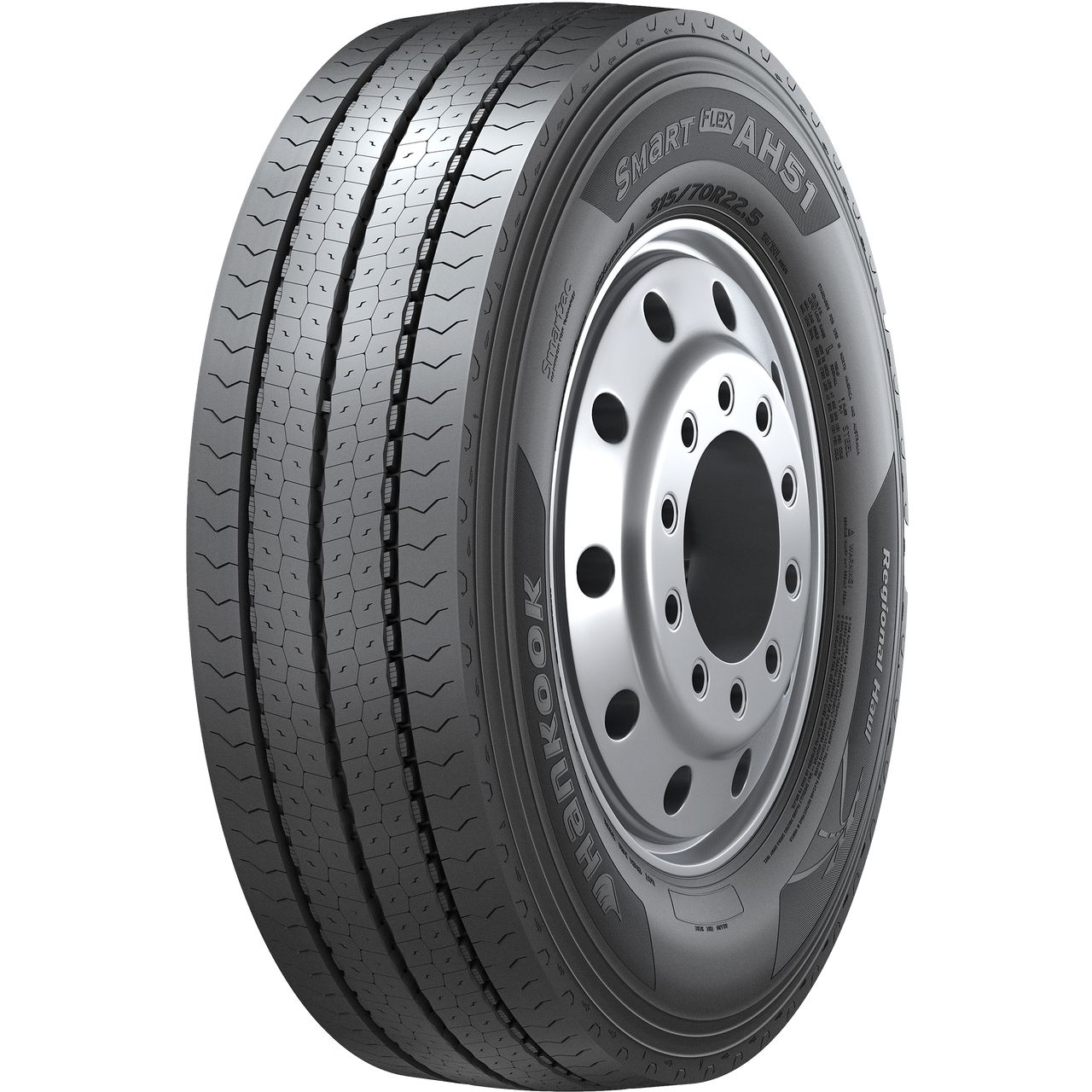 HANKOOK 315/80 R 22.5 TL 156/150L (154/150M) SMARTFLEX AH51 20PR M+S 3PMSF LRL (KOR)