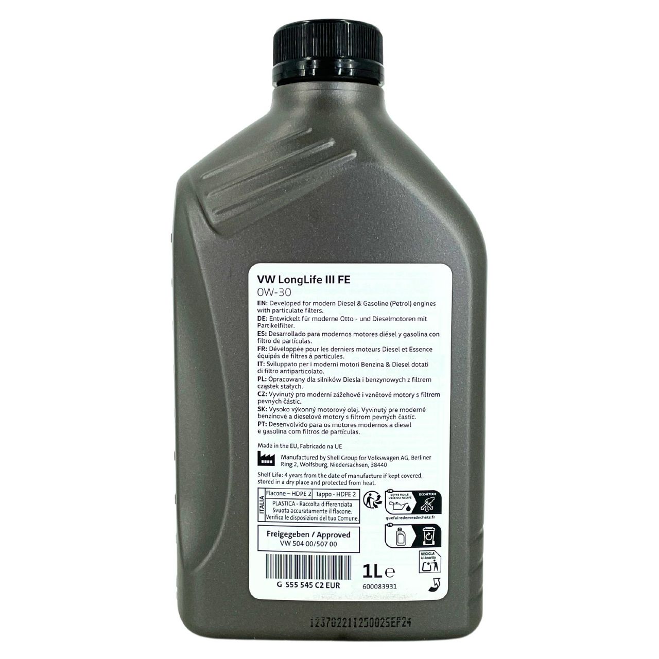 Original VW LongLife III/3 FE SAE 0W-30 504.00 / 507.00 4x1 Liter