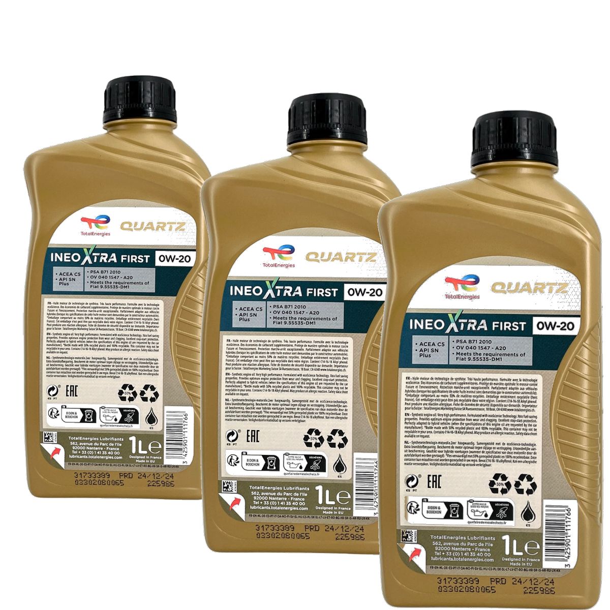 Total Quartz Ineo Xtra First 0W-20 3x1 Liter