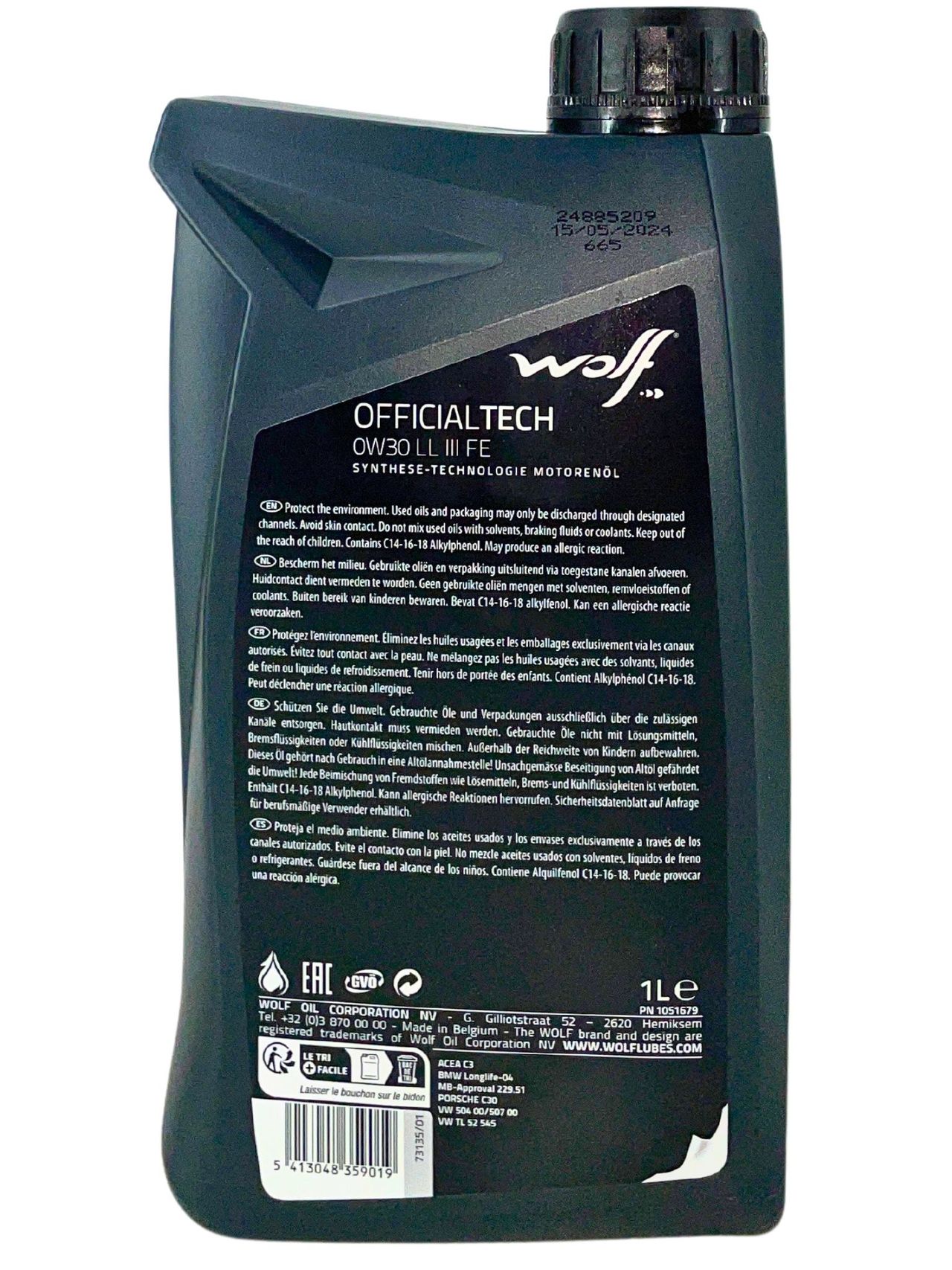 Wolf OfficialTech 0W-30 LL III FE 1 Liter
