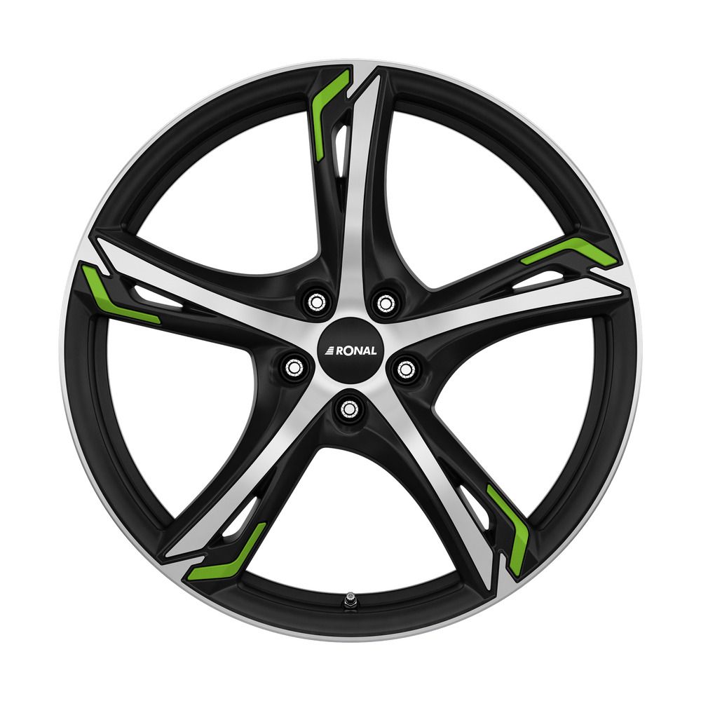 RONAL RONAL R62 GREEN jetblack-matt-frontkopiert 8.0Jx19 5x112 ET35
