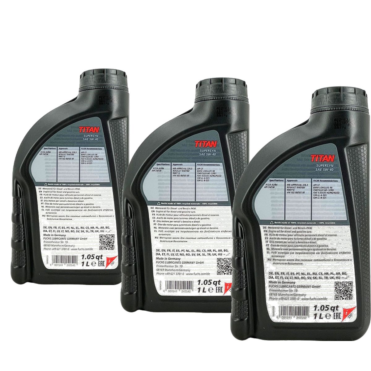 Fuchs Titan Supersyn 5W-40 3x1 Liter