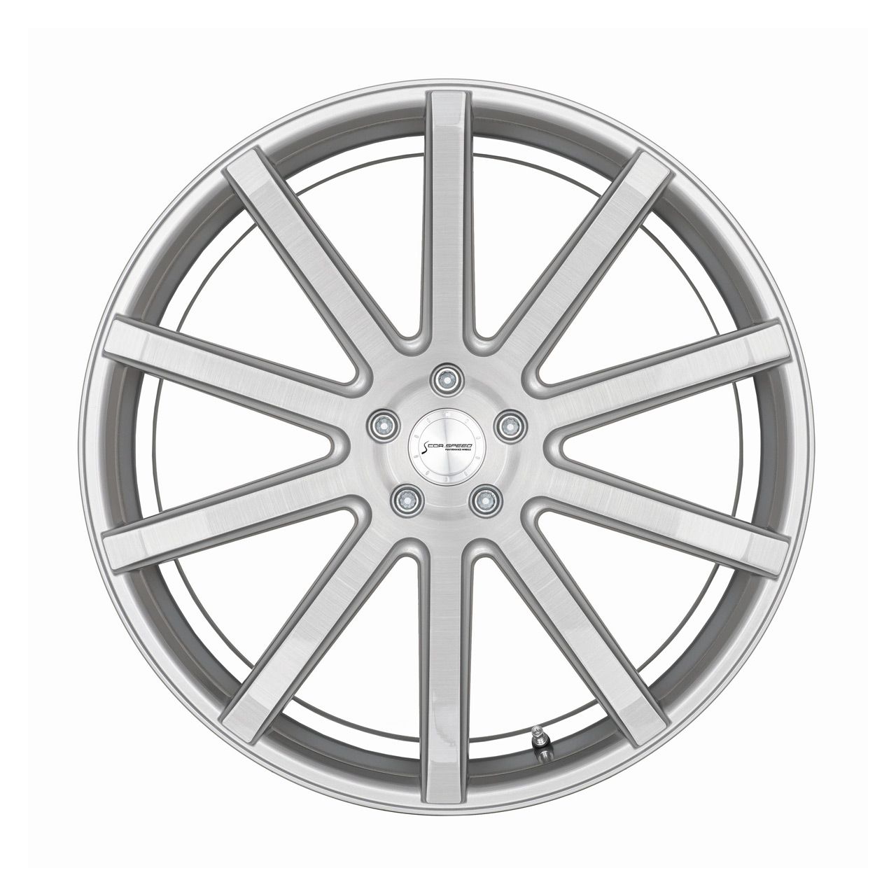 CORSPEED DEVILLE Silver-brushed-Surface/ undercut Color Trim weiß 10.5Jx21 5x108 ET45