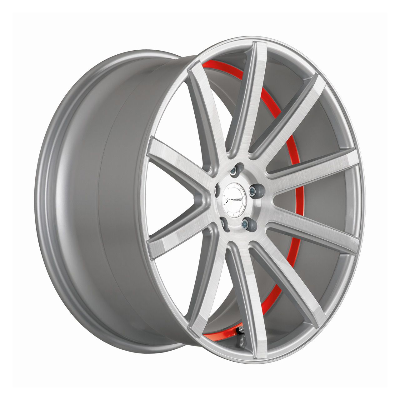 CORSPEED DEVILLE Silver-brushed-Surface/ undercut Color Trim rot 10.5Jx21 5x108 ET45